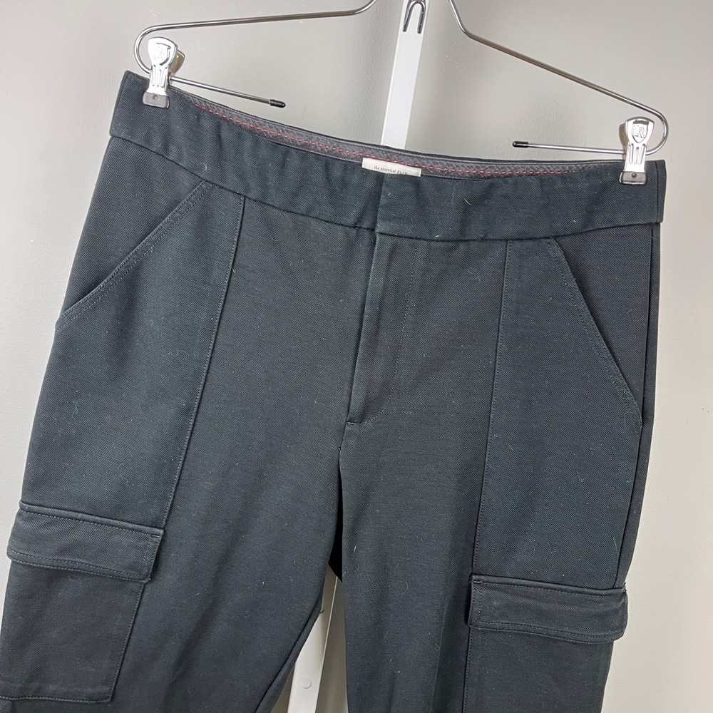 By Anthropologie The Essential Slim Cargo Pants Womens 14 Black Twill‎ Utility
